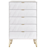 Hong Kong 5 Drawer Chest with Gold Hairpin Legs