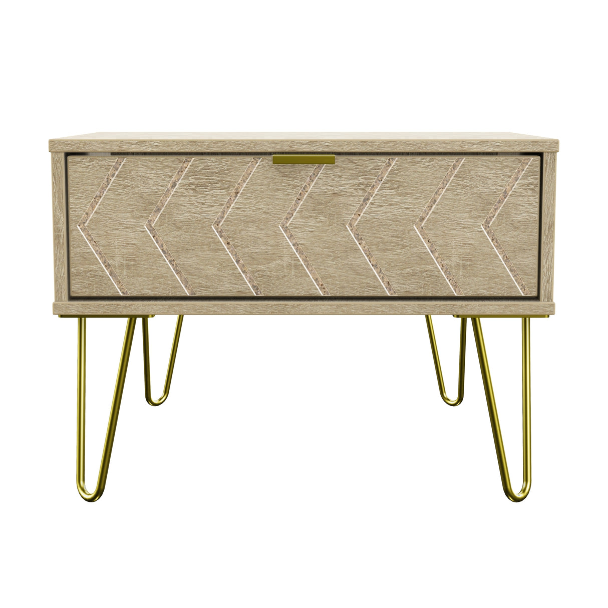 Hong Kong 1 Drawer Midi Chest with Gold Hairpin Legs