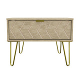 Hong Kong 1 Drawer Midi Chest with Gold Hairpin Legs