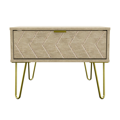 Hong Kong 1 Drawer Midi Chest with Gold Hairpin Legs