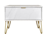 Hong Kong 1 Drawer Midi Chest with Gold Hairpin Legs