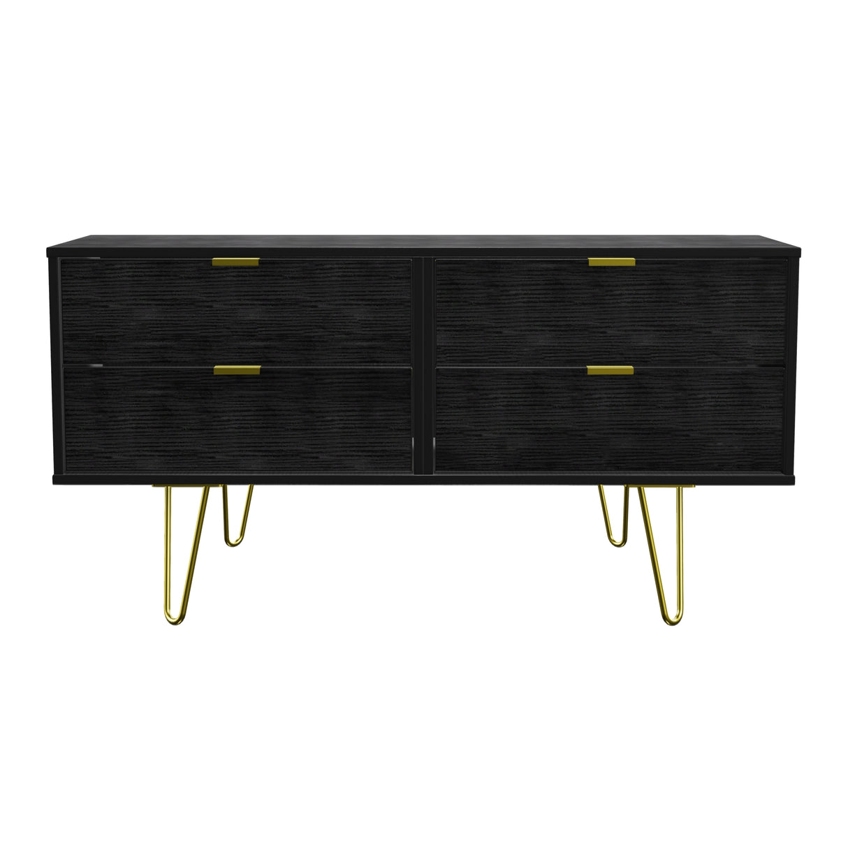 Hong Kong 4 Drawer Bed Box with Gold Hairpin Legs