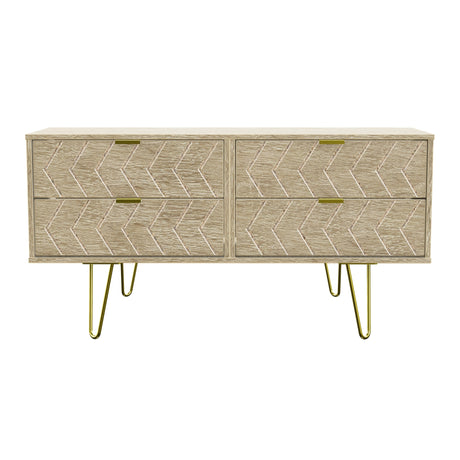 Hong Kong 4 Drawer Bed Box with Gold Hairpin Legs