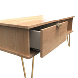 Hong Kong 1 Drawer Coffee Table with Gold Hairpin Legs