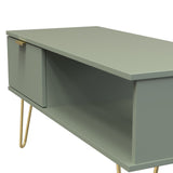 Hong Kong 1 Drawer Coffee Table with Gold Hairpin Legs