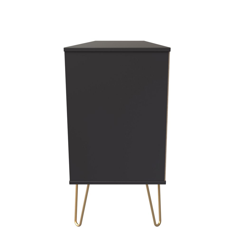 Hong Kong 6 Drawer 2 Shelf TV Unit with Gold Hairpin Legs