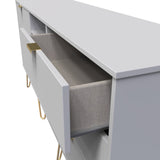 Hong Kong 6 Drawer 2 Shelf TV Unit with Gold Hairpin Legs
