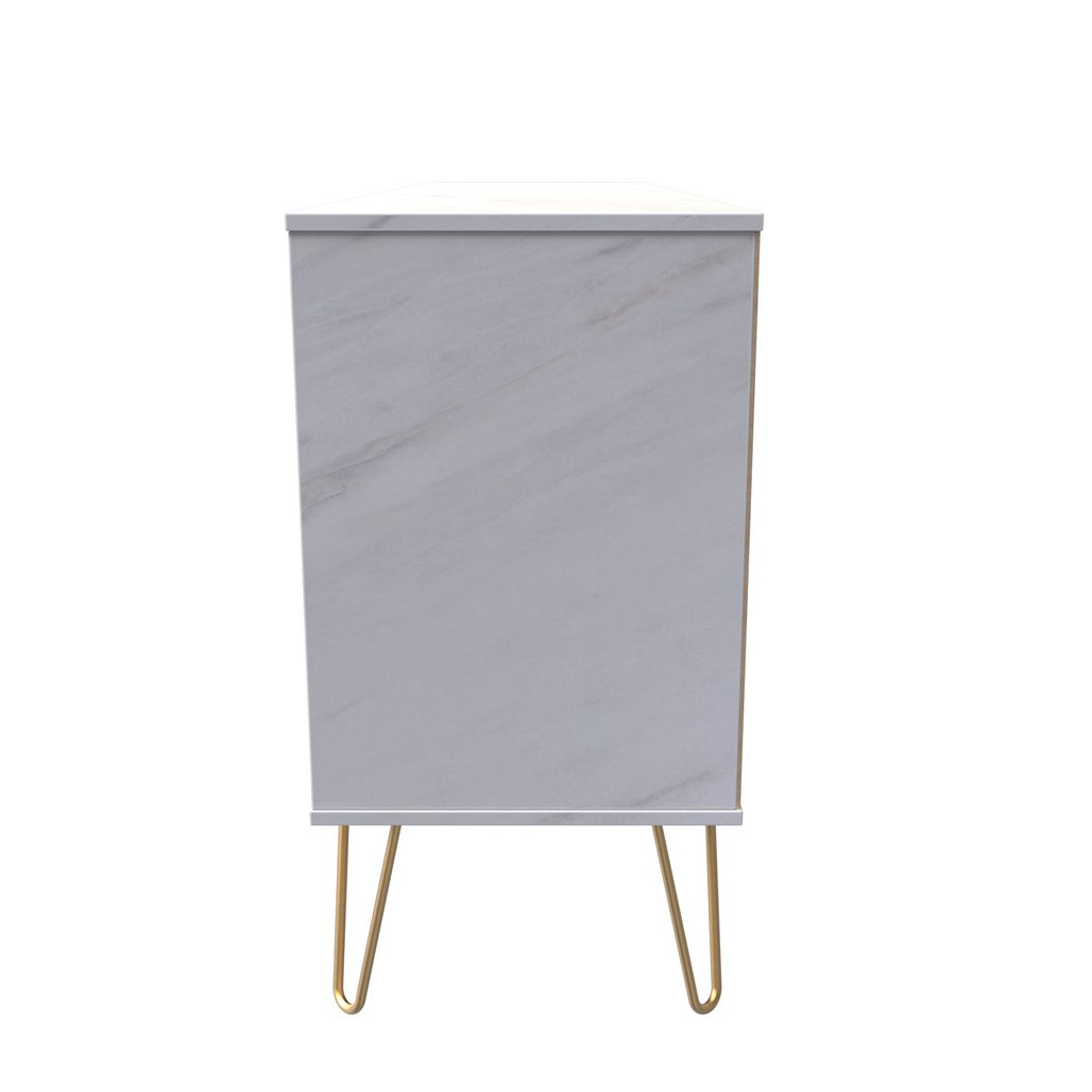Hong Kong 6 Drawer 2 Shelf TV Unit with Gold Hairpin Legs