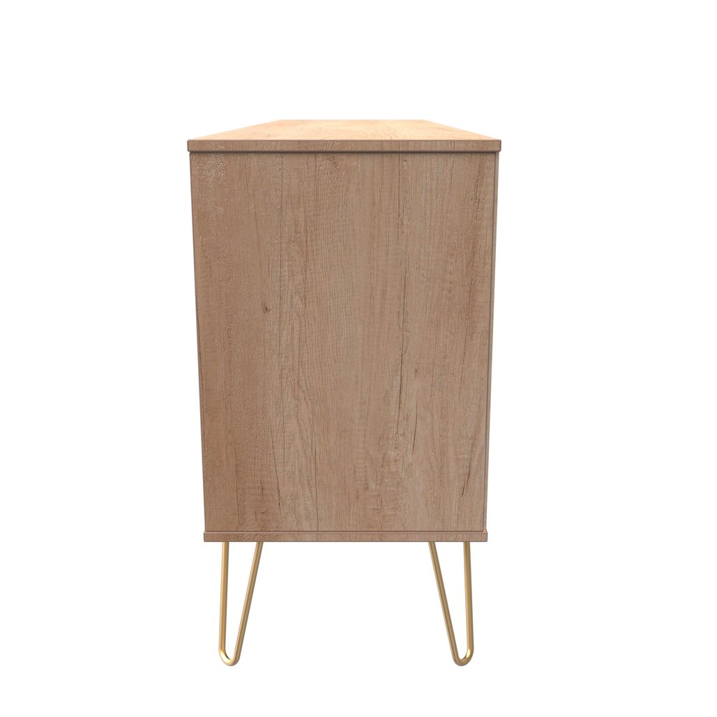 Hong Kong 6 Drawer 2 Shelf TV Unit with Gold Hairpin Legs