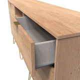 Hong Kong 6 Drawer 2 Shelf TV Unit with Gold Hairpin Legs