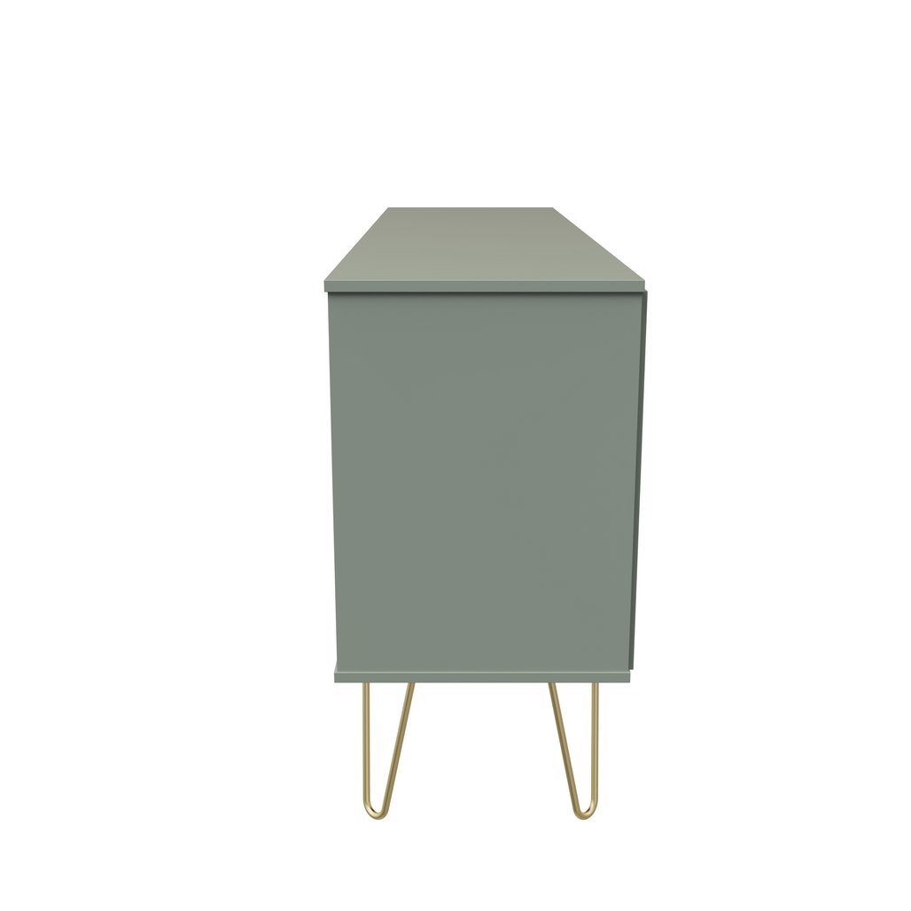 Hong Kong 6 Drawer 2 Shelf TV Unit with Gold Hairpin Legs