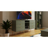 Hong Kong 6 Drawer 2 Shelf TV Unit with Gold Hairpin Legs