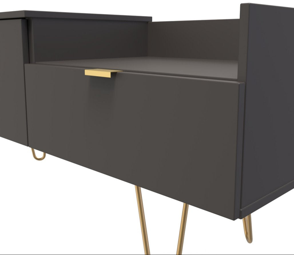 Hong Kong TV Console Unit with Gold Hairpin Legs