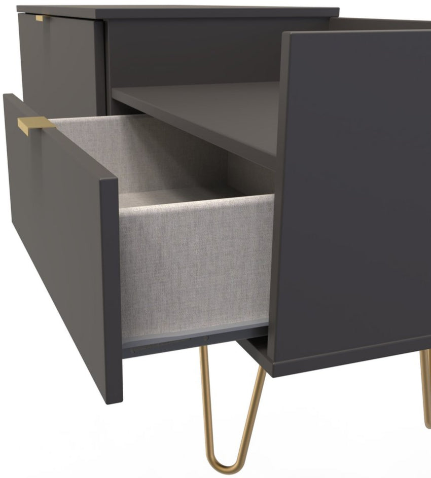 Hong Kong TV Console Unit with Gold Hairpin Legs