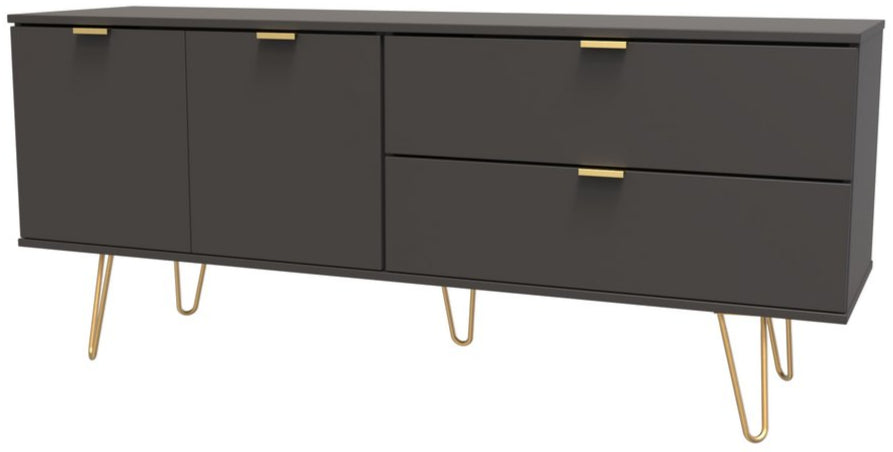 Hong Kong 2 Door 2 Drawer Sideboard with Gold Hairpin Legs
