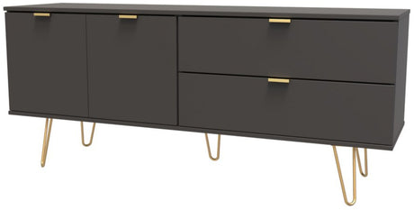 Hong Kong 2 Door 2 Drawer Sideboard with Gold Hairpin Legs