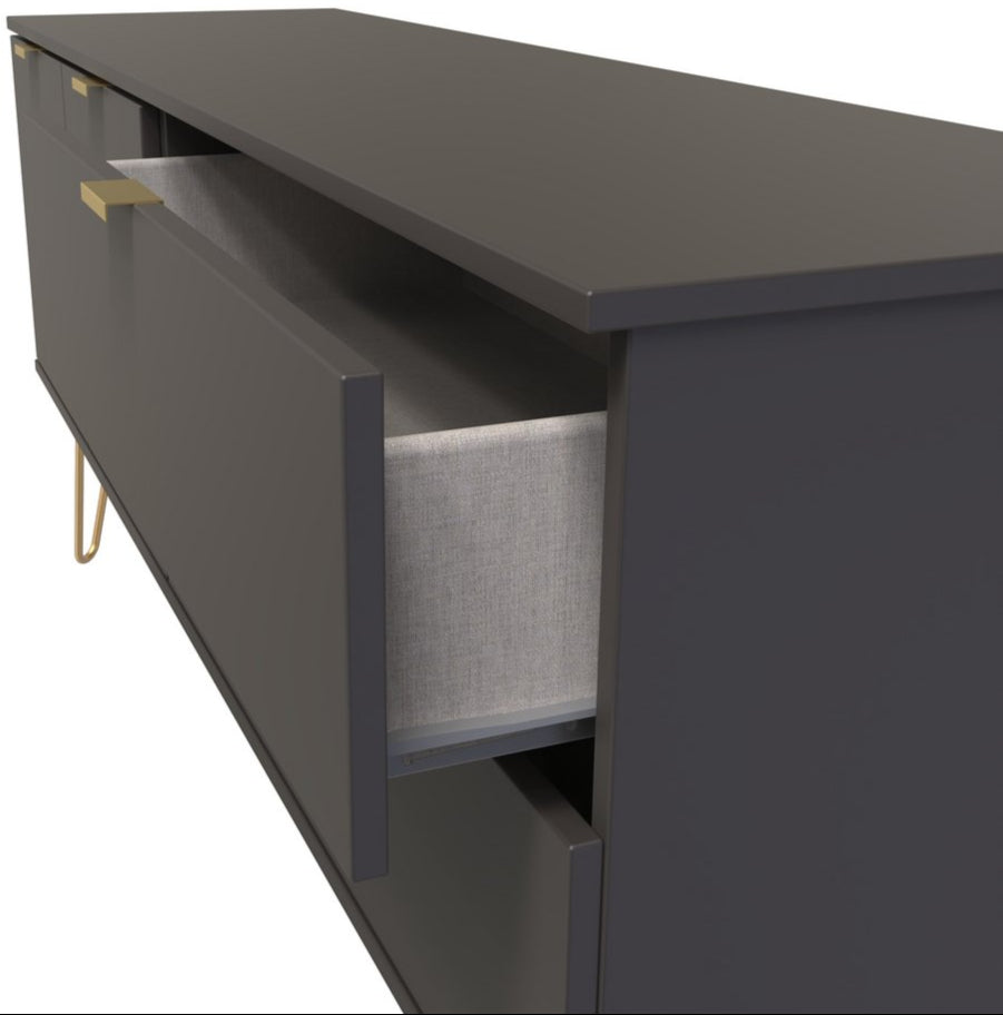 Hong Kong 2 Door 2 Drawer Sideboard with Gold Hairpin Legs
