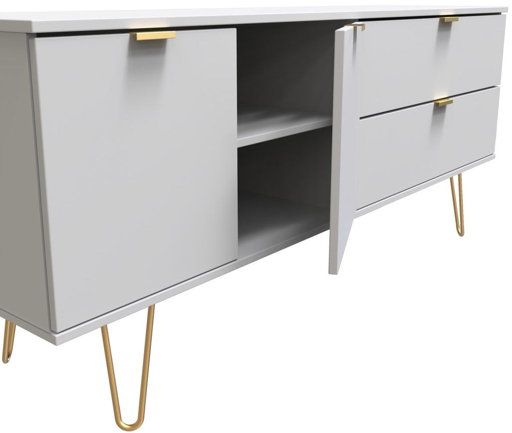 Hong Kong 2 Door 2 Drawer Sideboard with Gold Hairpin Legs