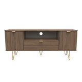 Hong Kong 2 Door 1 Drawer Wide TV Unit with Gold Hairpin Legs