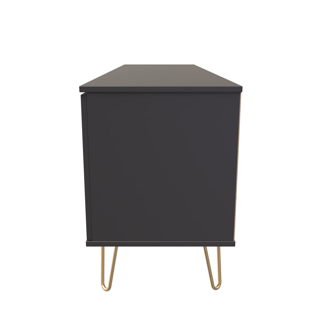 Hong Kong 2 Door 1 Drawer Wide TV Unit with Gold Hairpin Legs