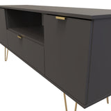 Hong Kong 2 Door 1 Drawer Wide TV Unit with Gold Hairpin Legs