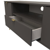Hong Kong 2 Door 1 Drawer Wide TV Unit with Gold Hairpin Legs