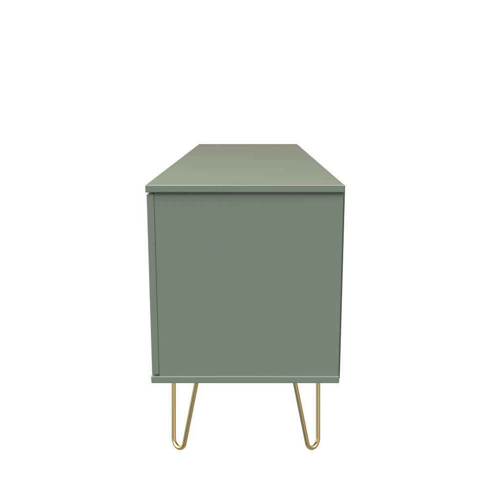 Hong Kong 2 Door 1 Drawer Wide TV Unit with Gold Hairpin Legs