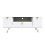 Hong Kong 2 Door 1 Drawer Wide TV Unit with Gold Hairpin Legs