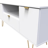 Hong Kong 2 Door 1 Drawer Wide TV Unit with Gold Hairpin Legs