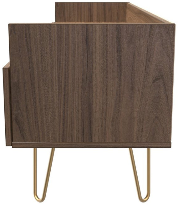 Hong Kong 2 Drawer Media Console with Gold Hairpin Legs