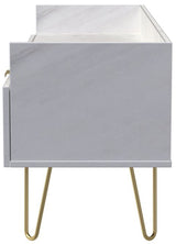 Hong Kong 2 Drawer Media Console with Gold Hairpin Legs