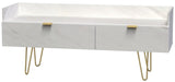 Hong Kong 2 Drawer Media Console with Gold Hairpin Legs