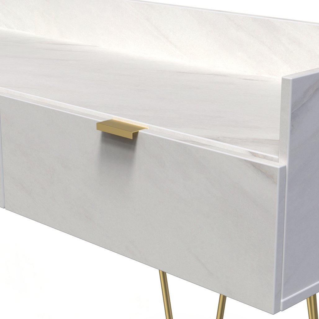 Hong Kong 2 Drawer Media Console with Gold Hairpin Legs