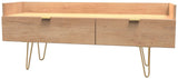 Hong Kong 2 Drawer Media Console with Gold Hairpin Legs