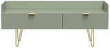 Hong Kong 2 Drawer Media Console with Gold Hairpin Legs