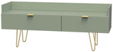 Hong Kong 2 Drawer Media Console with Gold Hairpin Legs
