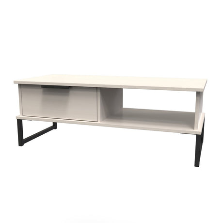 Hong Kong 1 Drawer Coffee Table with Black Sleigh Legs