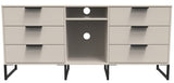Hong Kong 6 Drawer 2 Shelf TV Unit with Black Sleigh Legs