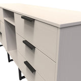 Hong Kong 6 Drawer 2 Shelf TV Unit with Black Sleigh Legs