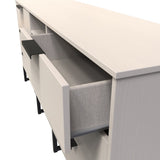 Hong Kong 6 Drawer 2 Shelf TV Unit with Black Sleigh Legs