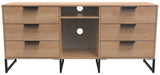 Hong Kong 6 Drawer 2 Shelf TV Unit with Black Sleigh Legs