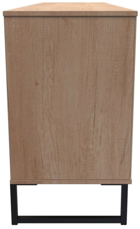 Hong Kong 6 Drawer 2 Shelf TV Unit with Black Sleigh Legs