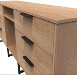 Hong Kong 6 Drawer 2 Shelf TV Unit with Black Sleigh Legs