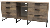 Hong Kong 6 Drawer 2 Shelf TV Unit with Black Sleigh Legs