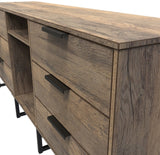 Hong Kong 6 Drawer 2 Shelf TV Unit with Black Sleigh Legs