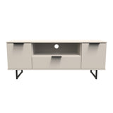 Hong Kong 2 Door 1 Drawer Wide TV Unit with Black Sleigh Legs