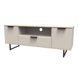 Hong Kong 2 Door 1 Drawer Wide TV Unit with Black Sleigh Legs