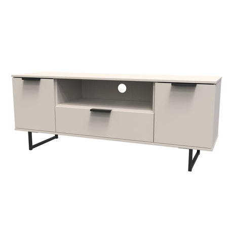 Hong Kong 2 Door 1 Drawer Wide TV Unit with Black Sleigh Legs