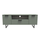 Hong Kong 2 Door 1 Drawer Wide TV Unit with Black Sleigh Legs