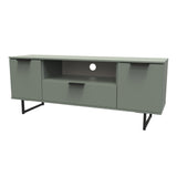 Hong Kong 2 Door 1 Drawer Wide TV Unit with Black Sleigh Legs